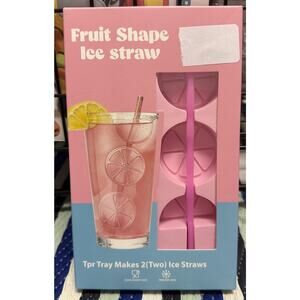 Fruit Shape Ice Straw Citrus Make 2 Straws